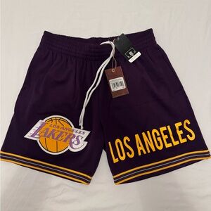 Mitchell and Ness Los Angeles Lakers 7” Vintage Team Logo Shorts Medium NWT